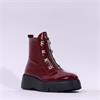 Wonders Bristol Front Zip Stud Boot - Burgundy Patent